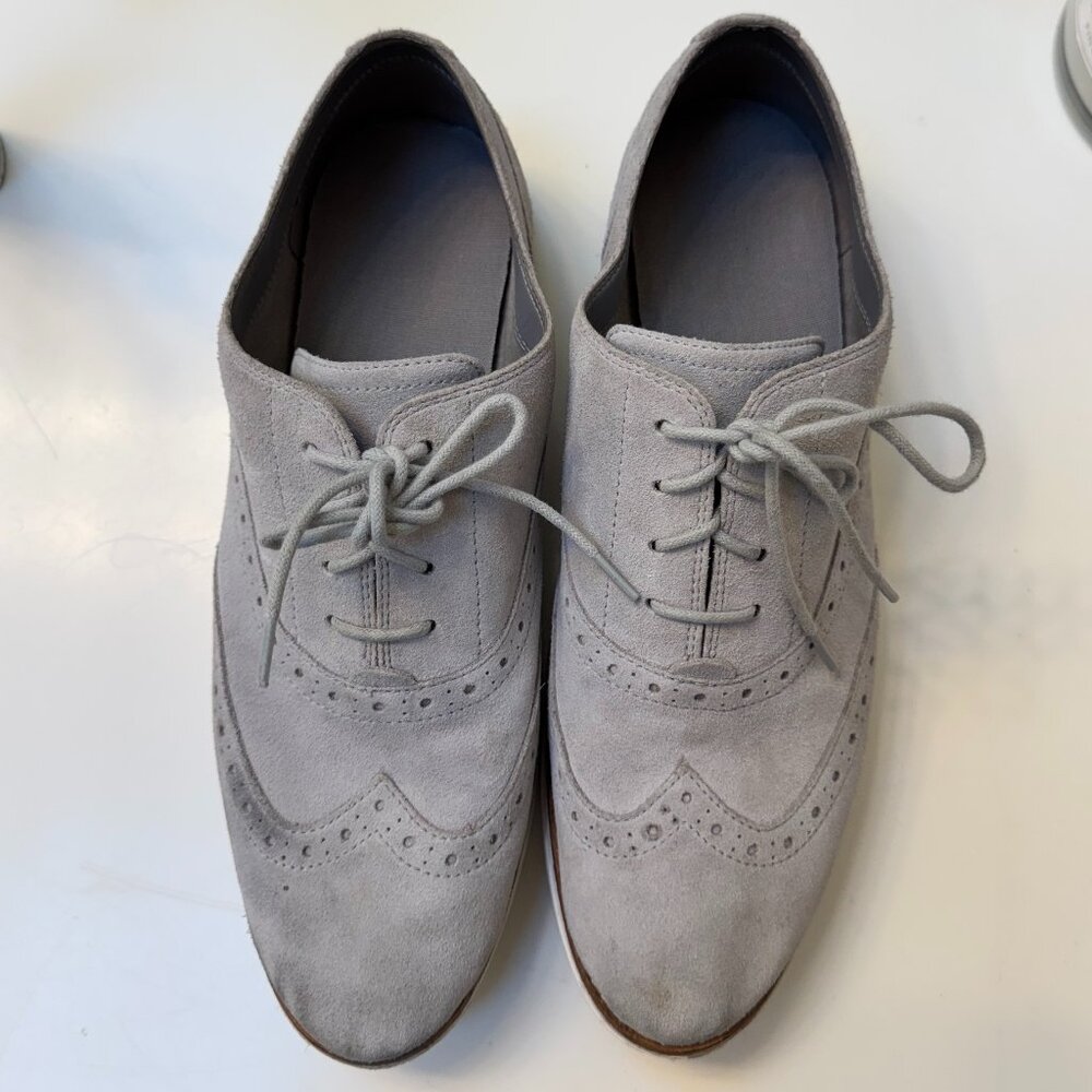 COLE HAAN Women's Size 10 Zero Grand Wing Oxford Sneakers Suede Gray